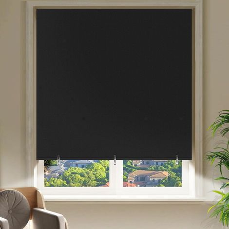 Rideaux occultants sans perçage, à coller, isolation thermique, clips réglables, auto-adhésifs, découpables, faciles à installer, rideaux occultants temporaires pour chambre d'enfant (60 x 180 cm) (1/5)
