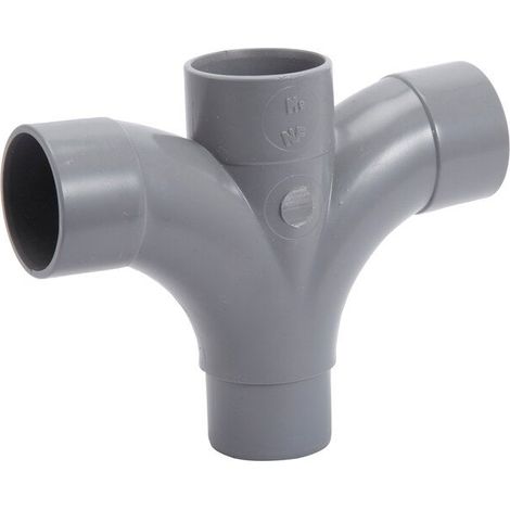Centrale Brico – Raccord d'évacuation PVC D.40 – Femelle/Mâle – Double à coller – Pour chantiers humides – Installation facile et rapide (1/2)