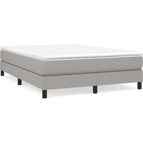 Maison Exclusive - Boxspringbettgestell Hellgrau 140x200 cm Stoff (1/5)