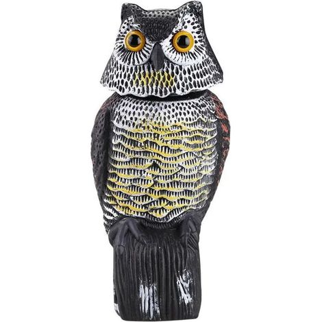Ulisem Réaliste effaroucheur d'oiseaux tête rotative son hibou rdeur leurre Protection répulsif antiparasitaire épouvantail jardin cour déplacer
