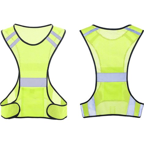 Gilet Rflchissant - Gilet Led Avec Bandes Rflchissantes Et Sangle Rglable - Haute Visibilit Pour Vlo Course Moto