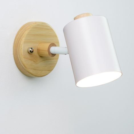 Applique scandinave en bois avec douille GU10 – Lampe murale nordique décorative pour chambre, séjour, entrée et espace nuit (1/5)