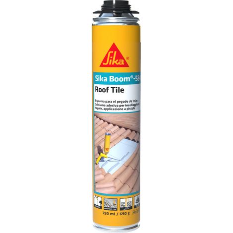 Sika Boom®-584 - Espuma adhesiva de poliuretano para fijación de tejas - 750 ml - Bote para pistola - Rosa