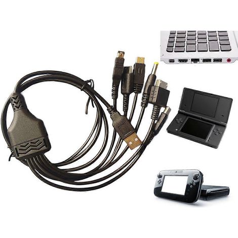 Câble de chargement USB mâle de 120 cm pour 3DS et autres consoles de jeux (noir) (1/4)