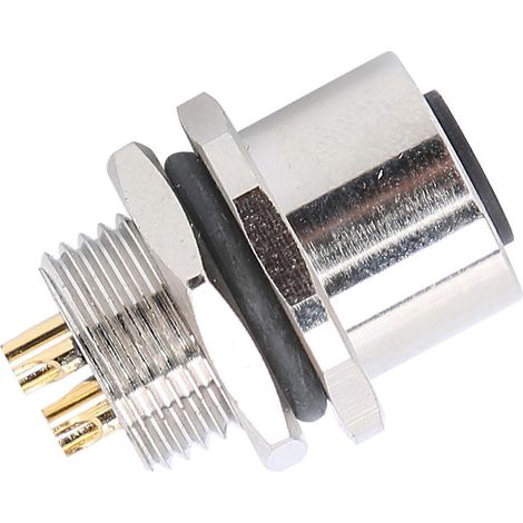 Connecteur étanche fileté, prise de montage avant pour panneau, accessoires de circuit électrique M12‑B‑S4 (1/2)