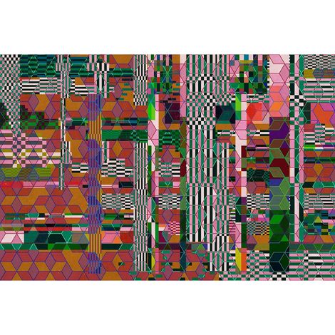 Papier peint panoramique rétro mosaïque multicolore Tapisserie panoramique géométrique pour chambre Papier peint panoramique pour cage d'escalier (1/2)