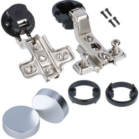 Glastür-Topfbänder Ø 26mm Chrom matt Glastür 4-6mm Scharnier Innenanschlag Rund (1/5)