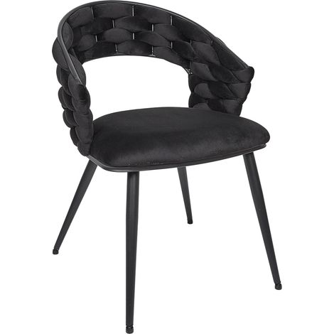 Lot de 2 Chaises Fauteuils de Table - HOME DECO FACTORY - Chic - Noir (1/5)
