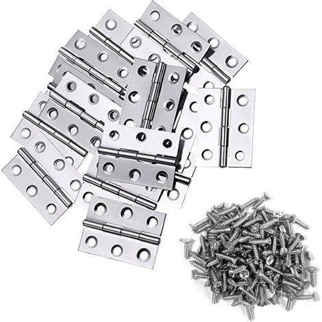 Confezione da 10 cerniere pieghevoli NetBoat da 5,1 cm con 60 viti in acciaio inox, colore argento. (1/5)