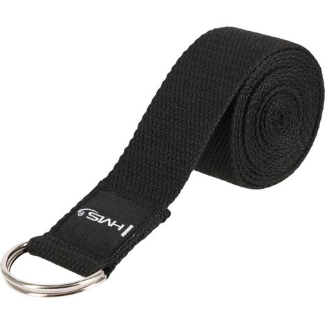 Correa de yoga negra, duradera y ajustable.
