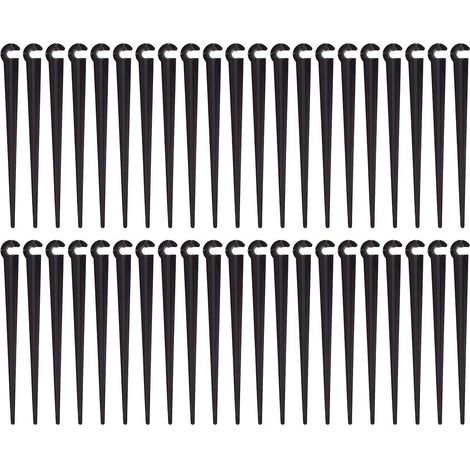 Tuteurs pour système d'irrigation goutte à goutte pour massifs de fleurs, potagers et jardins d'herbes aromatiques, lot de 100 (1/4)