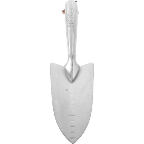 Pelle graduée miniature portable en acier inoxydable argenté, idéale pour le jardinage et le camping. (1/4)