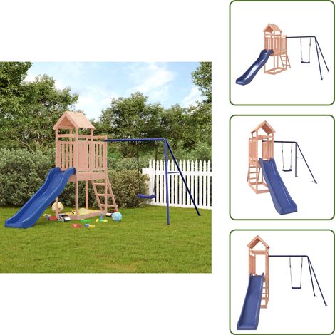 Columpio infantil - vidaXL Parque infantil de exterior madera maciza Douglas - Juego infantil