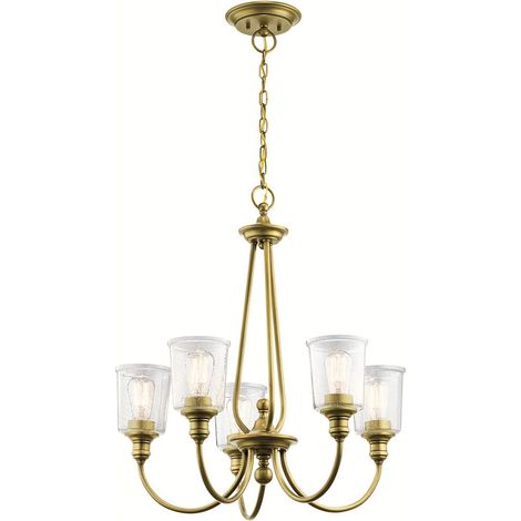 Lustre à 5 lumières Elstead Waverly, laiton naturel, E27 (1/5)