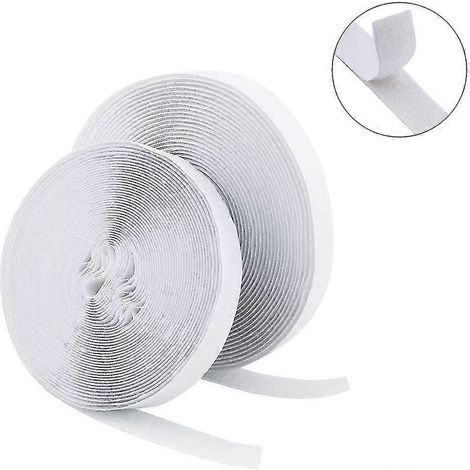 Bande Velcro auto-adhésive extra-forte de 25 m, double face, avec bande adhésive de 20 mm de large.
