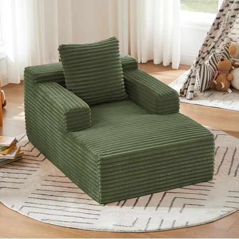 Canapé moderne en velours côtelé avec fonction relaxation et couchage (1/5)
