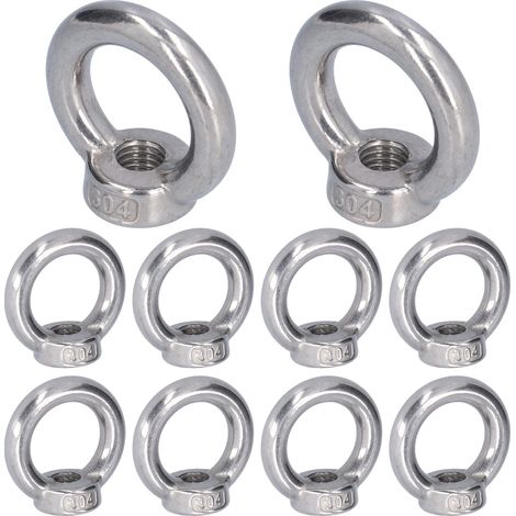 Lot de 10 écrous à œillet annulaires M4 en acier inoxydable - Fixations et outils pour machines forestières