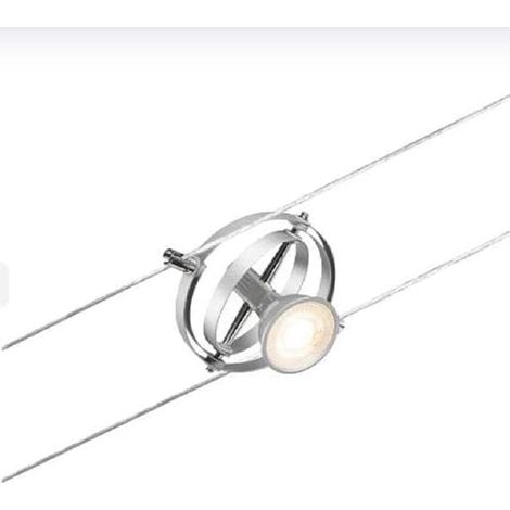 Paulmann CorDuo, punto luce per sistema di cavi per faretti, 94437, Cardan, massima CC 10 Watt, lampade con cavi, estensibile, cromato, opaco, in plastica, GU 5,3, senza lampadine (1/10)