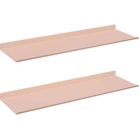 Floating Shelf Wall-mounted 2 pcs Pink 60 x 18 x 2.5 cm Steel vidaXL