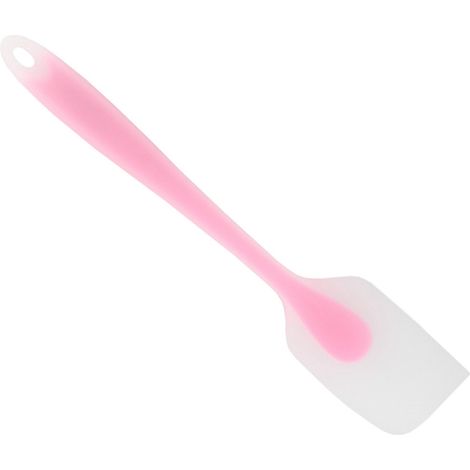 Selbstgemachte Küchenutensilien zum Backen: kleiner, halbtransparenter Spatel, Allzweck-Silikonspatel, Sahnetortenspatel (rosa) (1/5)