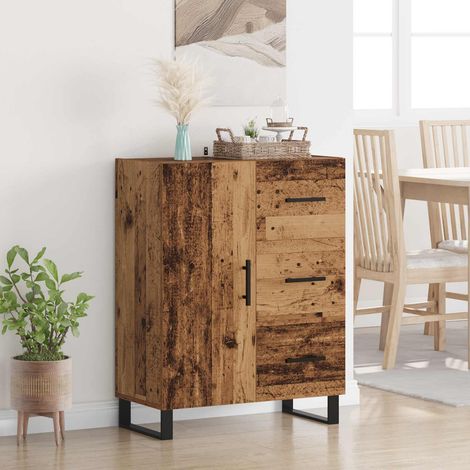 vidaXL Credenza con cassetto Legno vecchio 69,5 x 34 x 90 cm