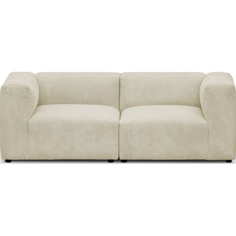 Canapé modulable 3 places en velours côtelé beige - Modulo (1/5)