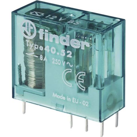 Finder 40.52.6.012.0000 Relè per PCB 12 V/AC, 12 V/DC 8 A 2 scambi 1 pz.