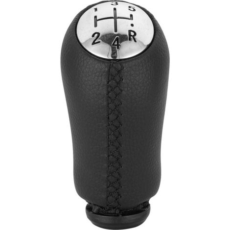 Pommeau De Levier Vitesse, Adaptateur Pommeau Levier Vitesse En Cuir, Tête De Levier De Vitesse Cousue à La Main, Adaptateur Changement Vitesses Pour Voiture Boîte Vitesses(Noir) (1/4)