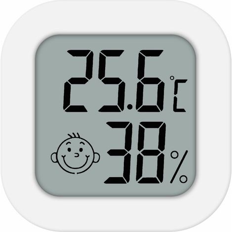 Green Mobility- Mini Thermometre Interieur Humidite Moniteur Lcd Numerique Temperature Gauge Capteur Hygrometre Indicateur De Temperature Thermometre Chambre Hygrometre Gauge Station Meteo