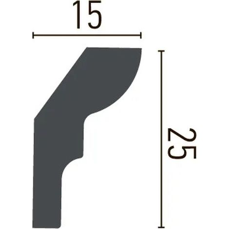 PROVISTON Stuckleiste Polyurethan 25 x 15 x 2000 mm Weiß Deckenleiste (1/2)