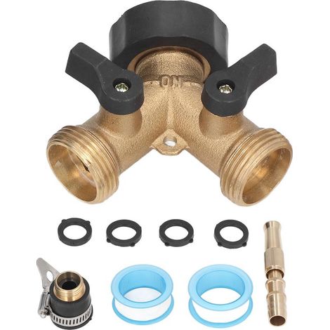 Séparateur De Tuyau D Arrosage - Laiton - 3/4 Pouces - Pour Jardin Extérieur - 1 Pièce (1/5)