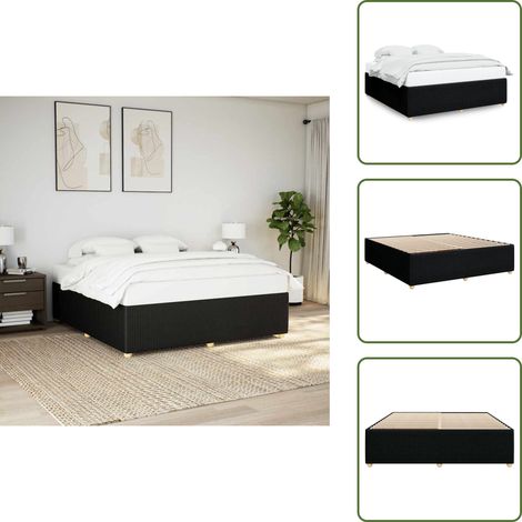 Bettgestell ohne Matratze Schwarz 200x200 cm Stoff - Bettgestell - Bettgestelle - Bett - Betten (1/5)