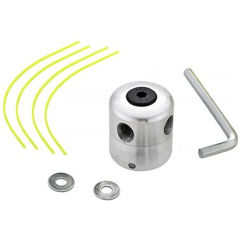 Tête de Débroussailleuse Universelle Aluminium Fils Tête Coupe-bordure Tête Double Fil Bobine Tête Fil Nylon pour Tondeuse, 1 Têtes de fil + 4 Fils, (1/5)