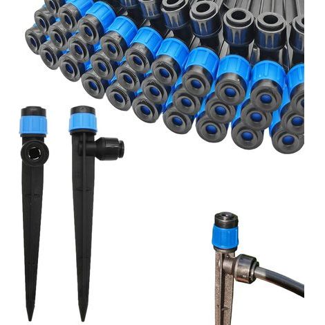 30 Tropfbewässerungsdüsen – Schnellanschluss für 6,35 mm (1/4") Schläuche – 360° drehbare Tropfer an 14 cm (5,5") langen Erdspießen – Gartenbewässerungssystem (1/5)