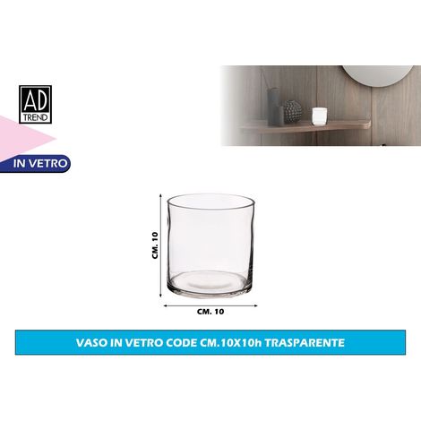 Ad Trend Vaso in Vetro Decorativo D 10 Cm H 10 Cm – Vaso Moderno per Fiori e Arredo