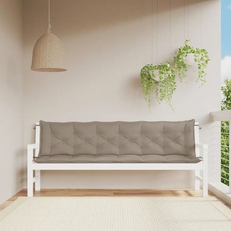 vidaXL Garden Bench Cushions 2pcs Taupe 200x50x7cm Oxford Fabric