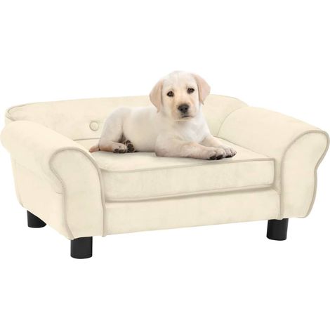 vidaXL Dog Sofa Cream 72x45x30 cm Plush