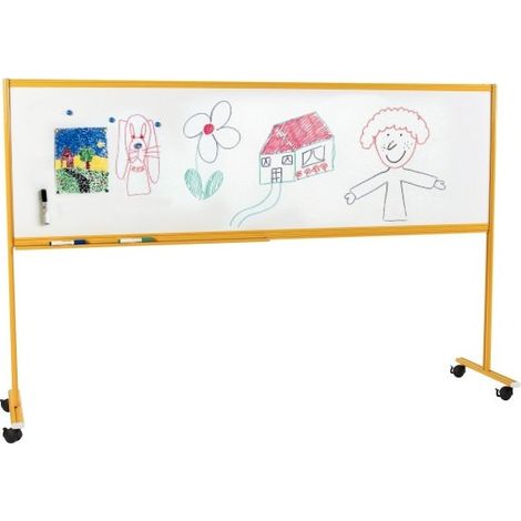 [JAMAIS UTILISE] Tableau Blanc Effaçable et Magnétique Double Face Sur Pieds pour Enfants 60x200cm - 8569 (1/2)
