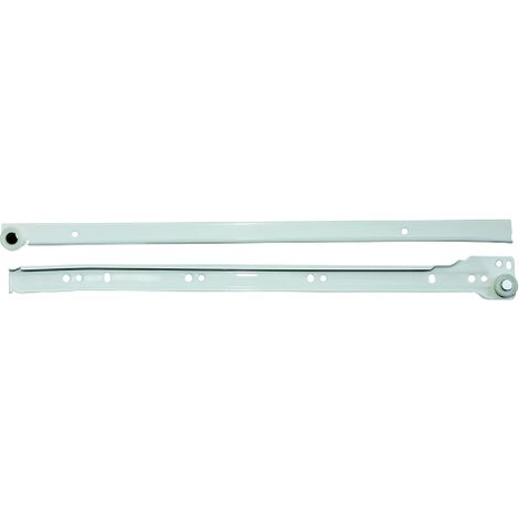 Coppia guide per cassetti scorrevoli in acciaio bianco fissaggio a squadra 35 cm guida cassetto