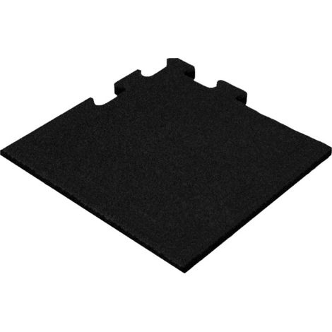 Loseta de caucho tipo puzzle 15 mm - 50 x 50 cm - Negra - Pieza de esquina (1/2)