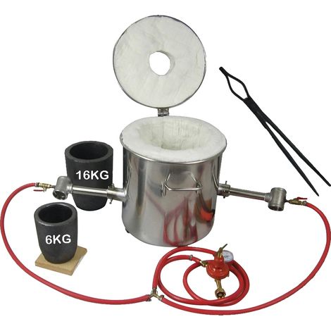 Forge de fusion métallique, capacité de 16 kg, adaptée pour fondre en dessous de 1300°C, type combiné, construction métallique durable, design portable (1/5)