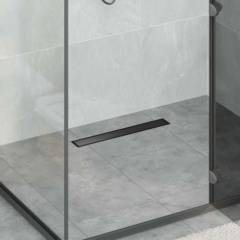 2 in 1 Duschabfluss Schwarz 50 cm Edelstahl 304