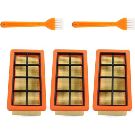 Lot de 3 filtres plissés plats avec 2 brosse pour aspirateur à cendres Kärcher 6.415-953.0 AD2 AD3 AD4 Premium AD 3.000, AD 3.200 Robot Aspirateur Partie (1/5)