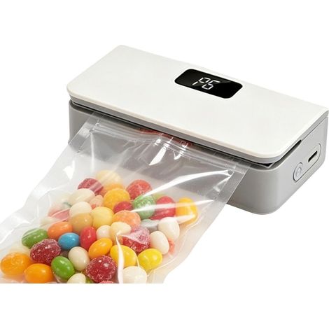 CCYKXAMini Soudeuse Sans fil, doté d'un écran LED, portable et rechargeable Scelleuse de Sacs pour Snacks et Conservation Alimentaire pour Congélateur (1/5)