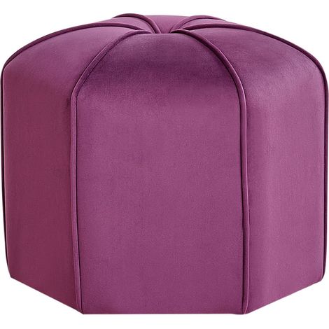 Pouf WISHEK Samtstoff Purpur