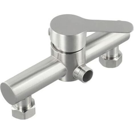 Thermostatische Duscharmatur, Duschhahn aus Edelstahl, Warm- und Kaltwassermischer, wandmontierte Metallgriffe (1/5)