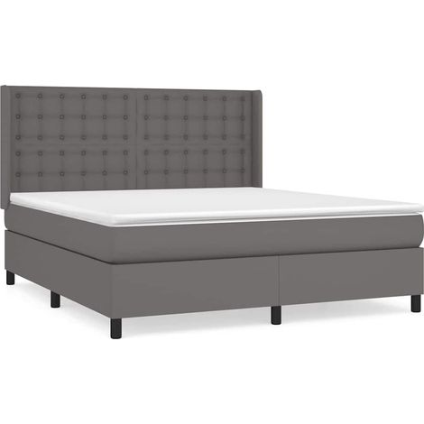 Maison Exclusive - Boxspringbett mit Matratze Grau 160x200 cm Kun (1/5)