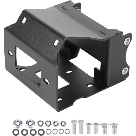 Pour installer un treuil sur Polaris Sportsman : plaque de montage en acier noir, 2 trous de fixation (1/5)