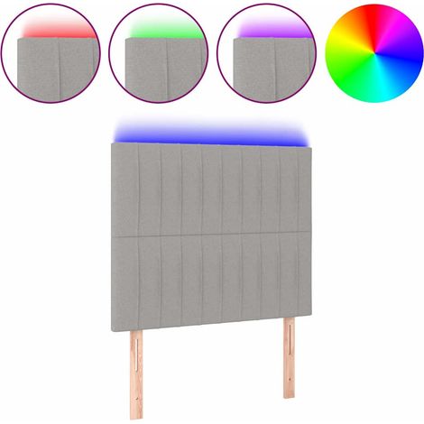 Maison Exclusive - Cabecero con luces LED tela gris claro 80x5x11 (1/5)