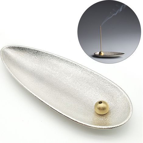 Brûleur d'encens décoratif Bambou en alliage zinc avec support amovible (14x5cm) - Idée cadeau et aromathérapie (1/5)